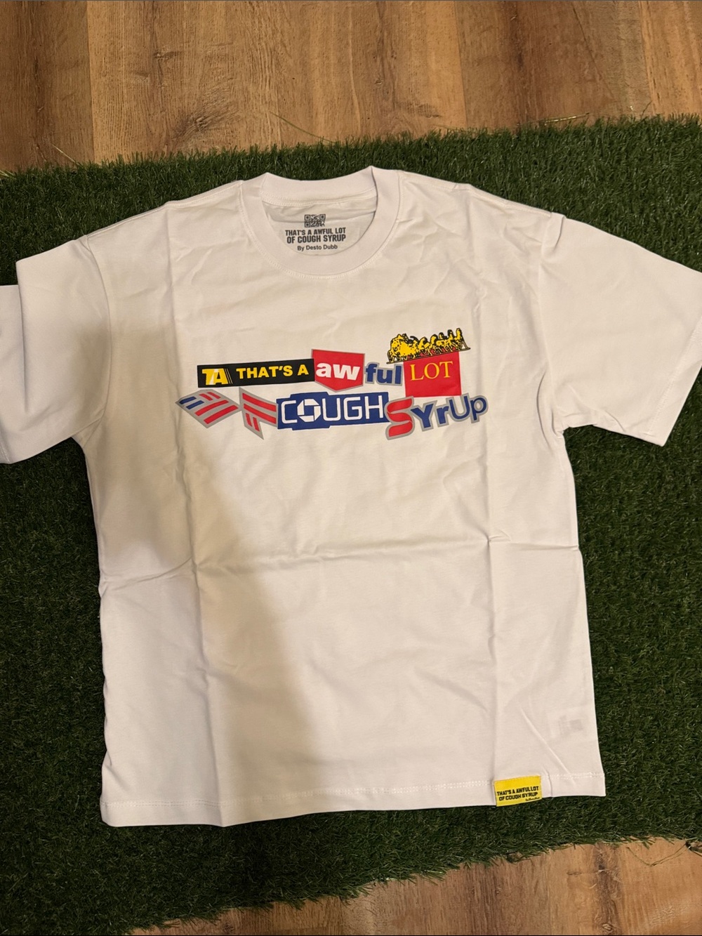 White 'That's a Awful Lot of Cough Syrup' Graphic Tee
